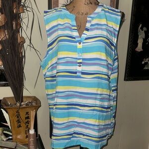 Fresh Women's Striped Blouse - Blue, Yellow, White